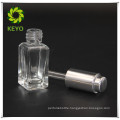 Private cosmetics natural label custom foundation square 30ml square clear cosmetic glass dropper bottle